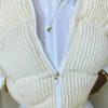 Style Core Aesthetics, New Style Trends - Corduroy Ribbed High Neck Zip Up Jacket