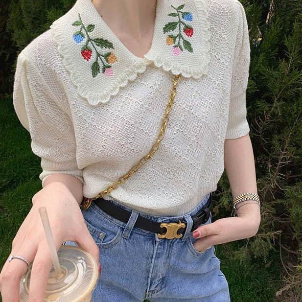 Style Core Aesthetics, New Style Trends - Cottagecore Collar Top