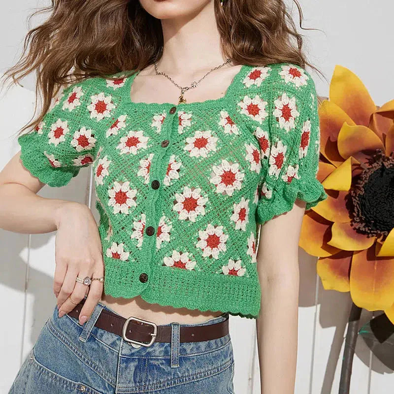 Style Core Aesthetics, New Style Trends - Cottagecore Floral Crochet Cardigan