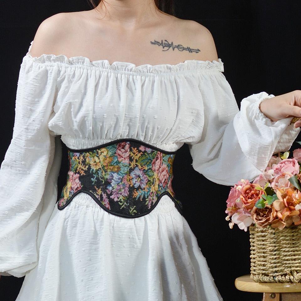Style Core Aesthetics, New Style Trends - Cottagecore Ribbon Lace Up Waist Corset