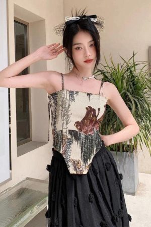 Style Core Aesthetics, New Style Trends - Cottagecore Zip-Up Corset Top
