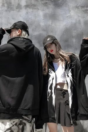Style Core Aesthetics, New Style Trends - Cyberpunk Ghost Full Zip-Up Hoodie