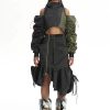 Style Core Aesthetics, New Style Trends - Cyberpunk Ruched Sleeve Puffer Jacket
