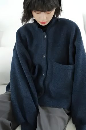 Style Core Aesthetics, New Style Trends - Dark Academia Button Up Pockets Cardigan