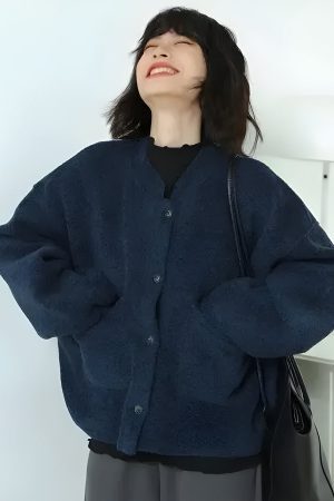 Style Core Aesthetics, New Style Trends - Dark Academia Button Up Pockets Cardigan