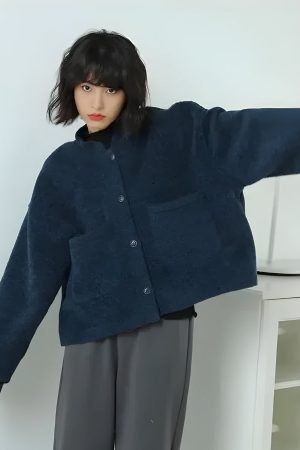 Style Core Aesthetics, New Style Trends - Dark Academia Button Up Pockets Cardigan