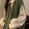 Style Core Aesthetics, New Style Trends - Dark Academia Deep V-Neck Sleeveless Cardigan