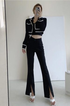 Style Core Aesthetics, New Style Trends - Dark Academia Hem Split Pants