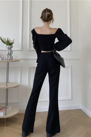 Style Core Aesthetics, New Style Trends - Dark Academia Hem Split Pants