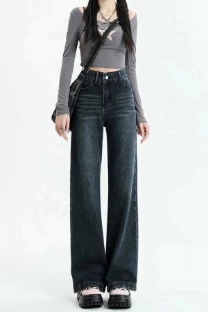 Style Core Aesthetics, New Style Trends - Dark Wash Straight Leg Denim Jeans