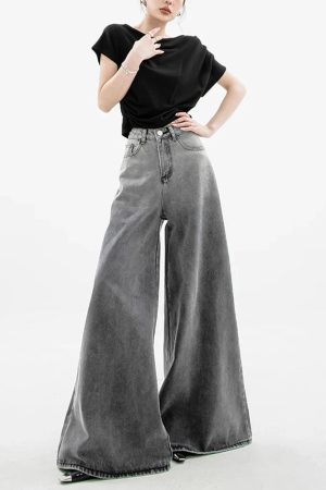 Style Core Aesthetics, New Style Trends - Dark Wash Super Wide Leg Jeans