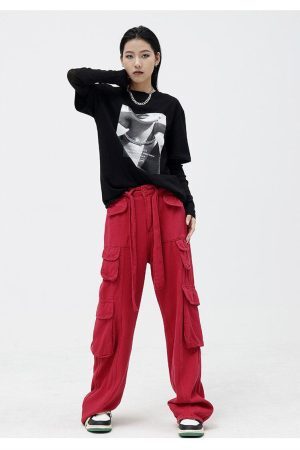 Style Core Aesthetics, New Style Trends - Drawstring Belt Cargo Pants