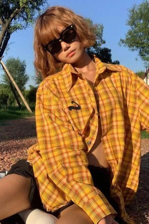 Style Core Aesthetics, New Style Trends - Embroidered Tasseled Plaid Shirt