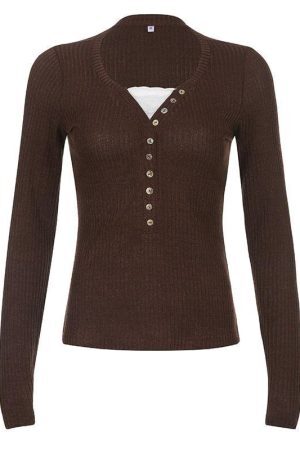 Style Core Aesthetics, New Style Trends - Fairy Grunge Button Front Top