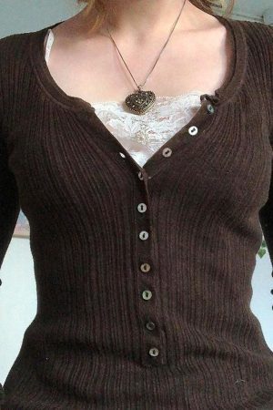 Style Core Aesthetics, New Style Trends - Fairy Grunge Button Front Top