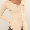 Style Core Aesthetics, New Style Trends - Fairy Grunge Corduroy Distressed Cardigan