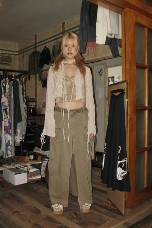 Style Core Aesthetics, New Style Trends - Fairy Grunge Ruffled Crop Cardigan