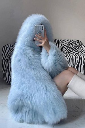 Style Core Aesthetics, New Style Trends - Faux Fur Hooded Jacket