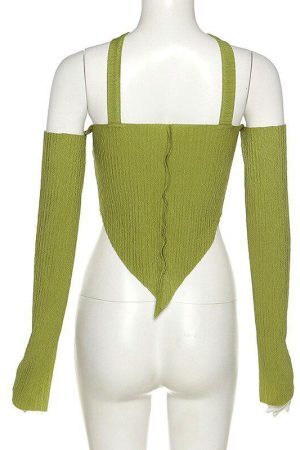 Style Core Aesthetics, New Style Trends - Flare Sleeved Halter Top