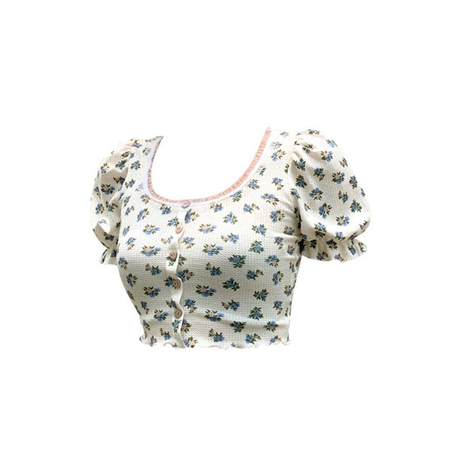 Style Core Aesthetics, New Style Trends - Foral Sin Ribbed Top