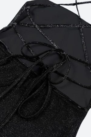 Style Core Aesthetics, New Style Trends - Glitter Backless Mini Dress