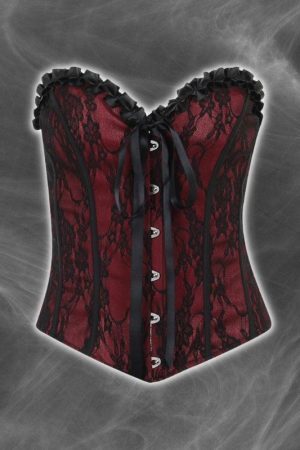 Style Core Aesthetics, New Style Trends - Goth Ribbon Detailed Corset Top