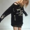 Style Core Aesthetics, New Style Trends - Grunge Fluffy Knitted Sweater