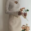 Style Core Aesthetics, New Style Trends - Heart Cut Out Corduroy Top