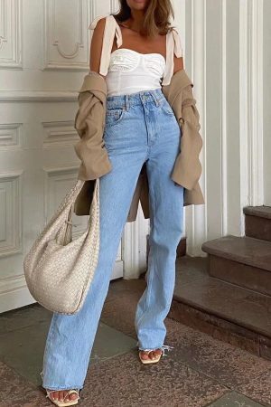 Style Core Aesthetics, New Style Trends - High Waist Casual Washed Jeans