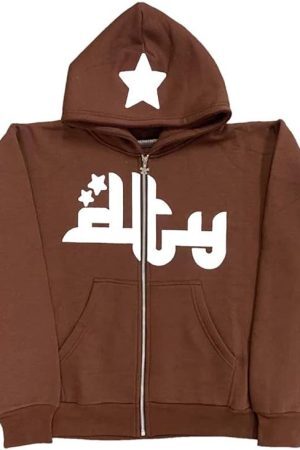 Style Core Aesthetics, New Style Trends - Hoodie zippé écriture arabe