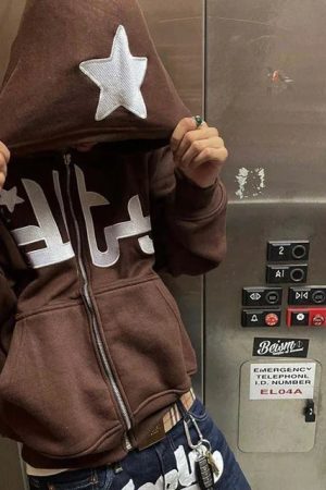 Style Core Aesthetics, New Style Trends - Hoodie zippé écriture arabe