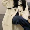 Style Core Aesthetics, New Style Trends - Horn Button lambswool Hooded Jacket