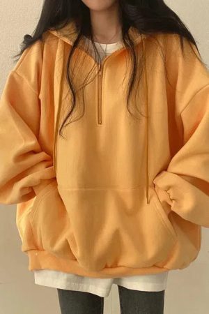 Style Core Aesthetics, New Style Trends - Indie Oversized Zip Up Hoodie