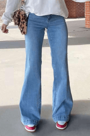 Style Core Aesthetics, New Style Trends - Jean boyfriend délavé à taille moyenne