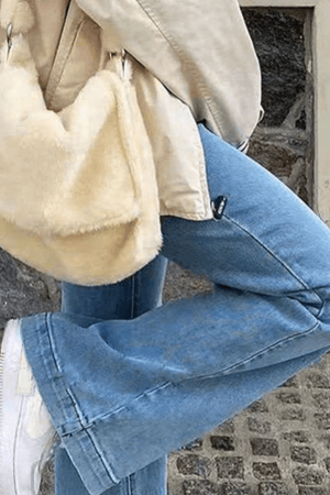 Style Core Aesthetics, New Style Trends - Jean boyfriend délavé à taille moyenne