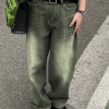 Style Core Aesthetics, New Style Trends - Jean boyfriend délavé vert vintage