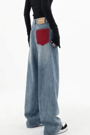 Style Core Aesthetics, New Style Trends - Jean boyfriend vintage contrasté années 90