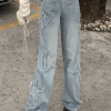 Style Core Aesthetics, New Style Trends - Jean boyfriend vintage à patch étoile et effet vieilli