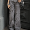 Style Core Aesthetics, New Style Trends - Jean cargo coupe boyfriend à imprimé étoiles vintage