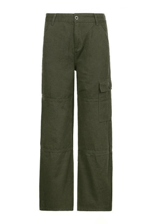 Style Core Aesthetics, New Style Trends - Jean cargo droit à poches plaquées