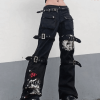 Style Core Aesthetics, New Style Trends - Jean cargo imprimé à bride à boucle