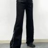 Style Core Aesthetics, New Style Trends - Jean cargo évasé à la cheville noir à fermeture éclair