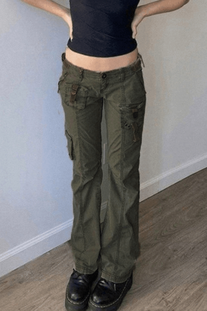 Style Core Aesthetics, New Style Trends - Jean cargo vintage avec poche à boucle