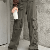 Style Core Aesthetics, New Style Trends - Jean cargo vintage boutonné à jambe droite