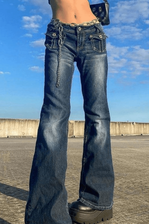 Style Core Aesthetics, New Style Trends - Jean cargo vintage taille basse