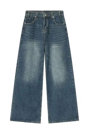 Style Core Aesthetics, New Style Trends - Jean large Y2K Metro Mist
