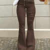 Style Core Aesthetics, New Style Trends - Jean évasé stretch effet vieilli