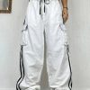 Style Core Aesthetics, New Style Trends - Jogger baggy blanc à rayures latérales