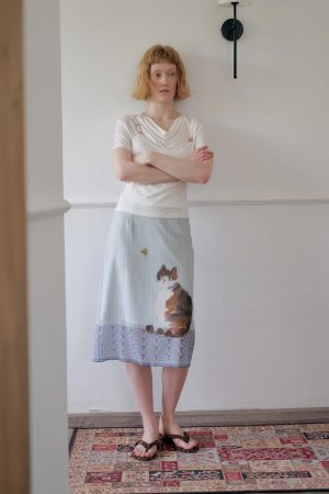 Style Core Aesthetics, New Style Trends - Jupe mi-longue Chat Style Soft Girl