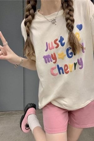 Style Core Aesthetics, New Style Trends - Just Be My Girl Cherry Tee